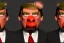 Placeholder: Angry muppet trump in a suit with a spray tan, No tongue