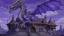 Placeholder: A purple undead dragon on top of a mansion painted by Leonardo da Vinci