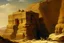 Placeholder: An Egyptian golden palace in a brown rocky desert painted by Francis Danby