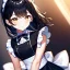 Placeholder: Girl, high quality, detailed, black hair, golden eyes, maid,