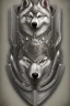 Placeholder: silver steampunk husky viking shield crest