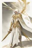Placeholder: High elf time wizard wearing gold hemed white cloak