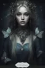 Placeholder: Gold Blonde hair Water lilies curls long hair night Fairy princess rapunzel hair queen crown dragonflies fireflies elven tiara flowers fairy wings gothic