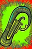 Placeholder: Vintage pop art style of a shofar, rams horn