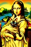 Placeholder: Mona lisa holding Siamese cat with blue eyes in art style of Botticelli artwork Modifiers: highly detailed 8k beautiful colourful matte background Michelangelo acrylic art aesthetically perfect facial features Siamese cat Chocolate point color Blue eyes only Sphynx cat