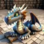 Placeholder: A cute dragon that is smooth and appears to be made of tiles 3D