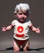 Placeholder: Pedro almodovar toddler, full body, white hair, dramatic lighting, hyper realistic