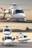 Placeholder: aeroplane airmed air ambulance inspired by shark with side view , quarter view and front view