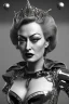 Placeholder: Joan Crawford as evil queen in black leather, busty, cleavage, dominatrix, curvy, angry, stern look. unreal 5, octane render, cinema4d, dynamic lighting, dramatic lighting, 4k, redshift render, highly detailed, hyper realistic,anthropomorphic