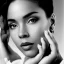 Placeholder: Create a black and white poster movie star celebrity Alyssa Cole by Herb Ritts photographer.The artwork should have a strong, elegant composition and capture the personality and emotion of Alyssa Cole. Use clean, simple lines and a sense of naturalness and simplicity.The artwork should be in soft colors, with strong contrasts and a high-key or low-key lighting effect.The composition should be balanced and symmetrical, with the subject positioned in the center or slightly off-center.