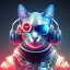 Placeholder: Gato DJ cyberpunk