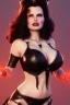 Placeholder: Geena Davis as evil queen in black leather, leather, busty, cleavage, angry, rage, stern look. character design by cory loftis, fenghua zhong, ryohei hase, ismail inceoglu and ruan jia. unreal engine 5, artistic lighting, highly detailed, photorealistic, fantasy