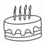 Placeholder: birthday cake, line drawing