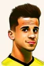 Placeholder: Philippe Coutinho Brazilian football player ,cartoon 2d