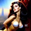 Placeholder: portrait of beautiful busty Retro Futuristic Pin-Up painting by azpiri,Brom,Luis Royo,evan lee,smiling oil on canvas, cinematic composition, extreme detail,fit full head inside picture