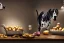 Placeholder: Great Danes stealing food off of a work surface in a kitchen, roast, potatoes, 8k resolution concept art hyperdetailed dynamic lighting DSLR maximalist matte background