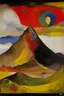 Placeholder: A brown volcanic summit painted by Wassily Kandinsky