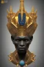 Placeholder: black male African Egyptian alien, cracks in the voodoo head, wicked, diamond eyes, crown, blood, 8k, finely detailed, photo realistic, tiger turquoise skull head gold dragon space alien snow skeleton gold teeth silver crown silver space suit spaceships