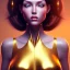 Placeholder: gold woman, beautiful, soft, high definition, 8k, black hair