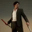 Placeholder: man with katana in black suit