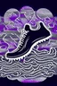 Placeholder: Shoe. tread pattern. Ghosts. Use only white, black, and purple.