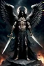 Placeholder: Samael the fallen angel, the angel of death, the avenger of sins and the seducer, warrior, demon prince, the bringer of light, who bears the Seal of Darkness, high realistic, detailed, dark fantasy,