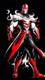 Placeholder: Dragman art illustration black background red and white color full body