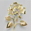 Placeholder: One rose made of golden pattern, white background