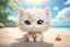 Placeholder: cute anime chibi cat on a tropical beach in sunshine Weight:1 heavenly sunshine beams divine bright soft focus holy in the clouds Weight:0.9