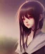 Placeholder: Anime girl cute neck head portrait, warrior costume, village, meditation, 8k quality