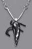 Placeholder: Orca whale white gold necklace with black jewels