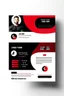 Placeholder: business card layout for a gym instructor, red and black, vector art, white background with email, address and Instagram icons