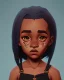 Placeholder: Portrait of a sweet dark skinned toddler witch girl with long dark hair