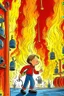 Placeholder: A boy's fantasy picture of a fire detection and extinguishing system