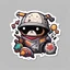 Placeholder: Fatal Order in cute junk art style, make it as a sticker