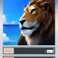 Placeholder: anthropomorphic Lion Warrior, realistic, HD4k, watery cloud background, close up shot,