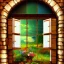 Placeholder: Old cozy wooden window Alpine style old colours drawings