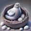 Placeholder: pigeon sitting on a nest with eggs, cute avatar