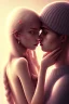 Placeholder: girl and boy, cute, beautiful, close up, kissing