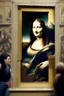 Placeholder: Mona Lisa climbing out of her portrait at the Louvre