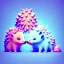 Placeholder: isometric clean art of two super cute baby kawaii style hedgehogs in love, soft lighting, soft pastel gradients, high definition, 3d icon clay render, blender 3d