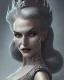 Placeholder: old evil queen in black leather gown, femme fatale, volouptous, busty, cleavage, angry, emperious, 8k resolution concept art portrait by Greg Rutkowski,