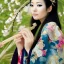 Placeholder: portrait of asian goddess wearing traditional kimono and holding bamboo umbrella, stunning, beautiful, gorgeous, cherry blossoms, realistic, photo illustrative, ornate, 8K resolution, high-quality, fine-detail, digital art, detailed matte, brian froud, howard lyon, selina french, anna dittmann, annie stokes, lisa parker, greg rutowski, alphonse mucha