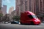 Placeholder: A Tesla 'Semi' (semi truck) is parked, near the 'Central Synagogue' in New York City. (CINEMATIC, WIDE ANGLE LENS, PHOTO REAL)