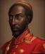 Placeholder: Negro Felipe, african slave, red bandana, short beard, red uniform