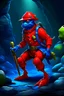 Placeholder: red mining blue frogman miner humanoid medival