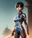 Placeholder: Anime girl cute neck full body portrait, amazon warrior costume, anatomicaly, village, meditation, cyberpunk, 8k quality