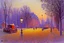 Placeholder: Night, square bench, lanterns, alfred sisley impressionism painting