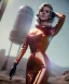 Placeholder: Ultra Realistic retro sci-fi portrait image from 1960, spaceship, sweet young Jane Fonda, dress with tight latex suit, Retro sci-fi weapon, soft color, highly detailed, unreal engine 5, ray tracing, RTX, lumen lighting, ultra detail, volumetric lighting, 3d, finely drawn, high definition, high resolution.