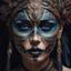 Placeholder: A hyper-realistic close-up portrait of a mysterious woman with intricate ceremonial face paint.